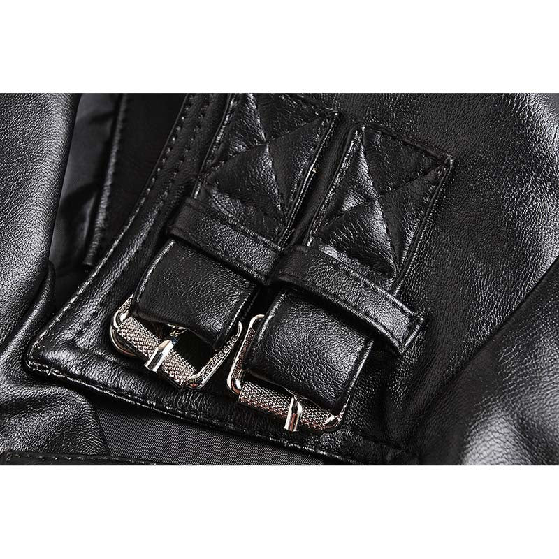 Male Plus Size Leather Jacket Skull Rivet Studded Punk Rock Men