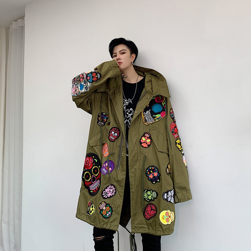 Streetwear Hip Hop Gothic Hooded Windbreaker Jacket