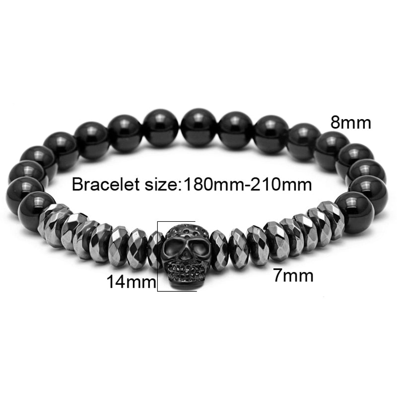 Set of 2 Skull bracelets for mens