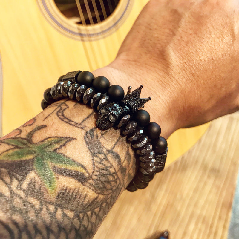 Set of 2 Skull bracelets for mens