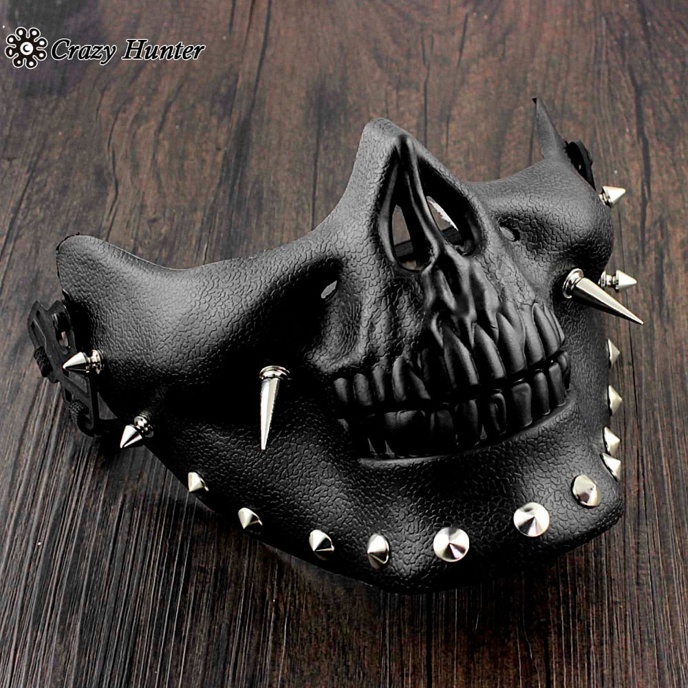 Men's Steampunk Skeletal Spike Half Masquerade Mask