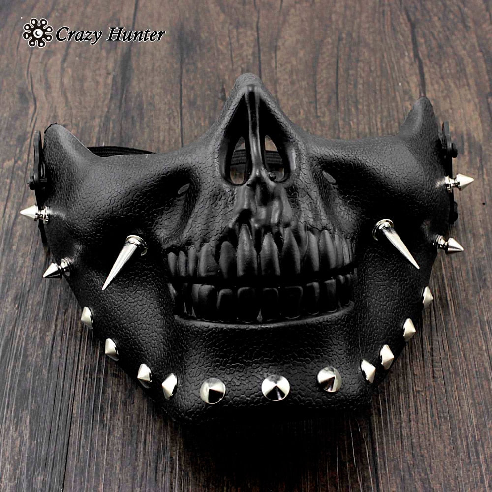 Men's Steampunk Skeletal Spike Half Masquerade Mask