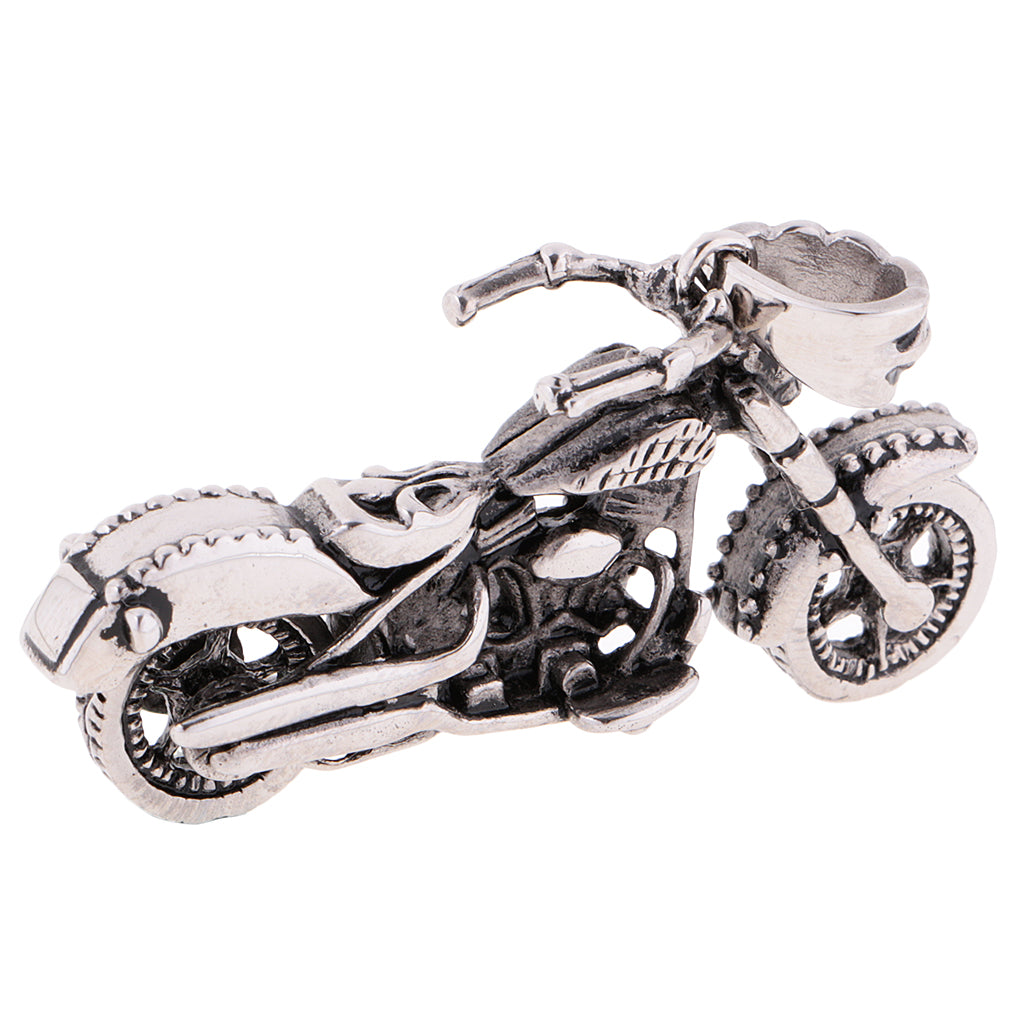 Mens 316L Stainless Steel Gothic Skull Motorcycle Biker Pendant for DIY Chain Necklace