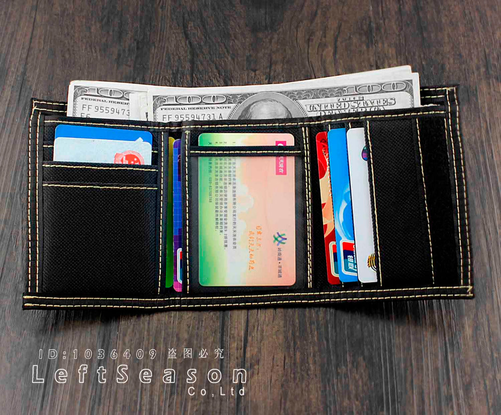 Mens Boys Trifold Casual Skull Wallet Money Purse With Jeans Pants Chain