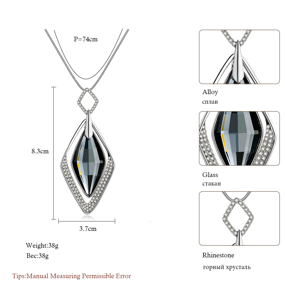 Long Necklaces & Pendants for Women Collier Femme Geometric Statement Colar Maxi Fashion Crystal Jewelry Bijoux 2018