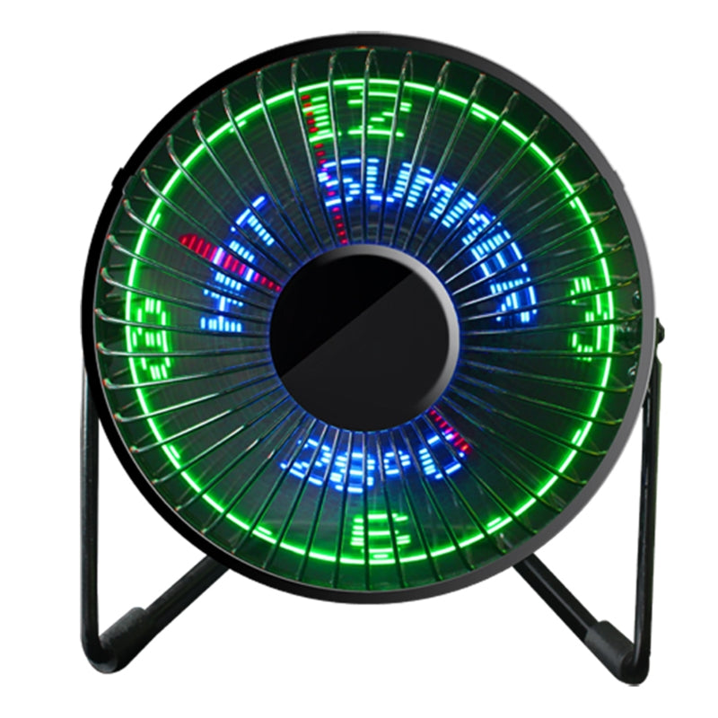 Mini USB Fan Desktop USB LED Fan Real Time Temperature Message Cooling Fan For PC Home Office Gadgets