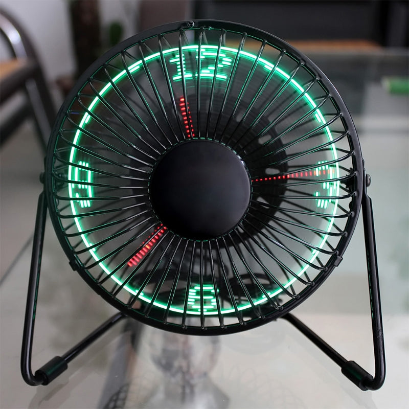 Mini USB Fan Desktop USB LED Fan Real Time Temperature Message Cooling Fan For PC Home Office Gadgets