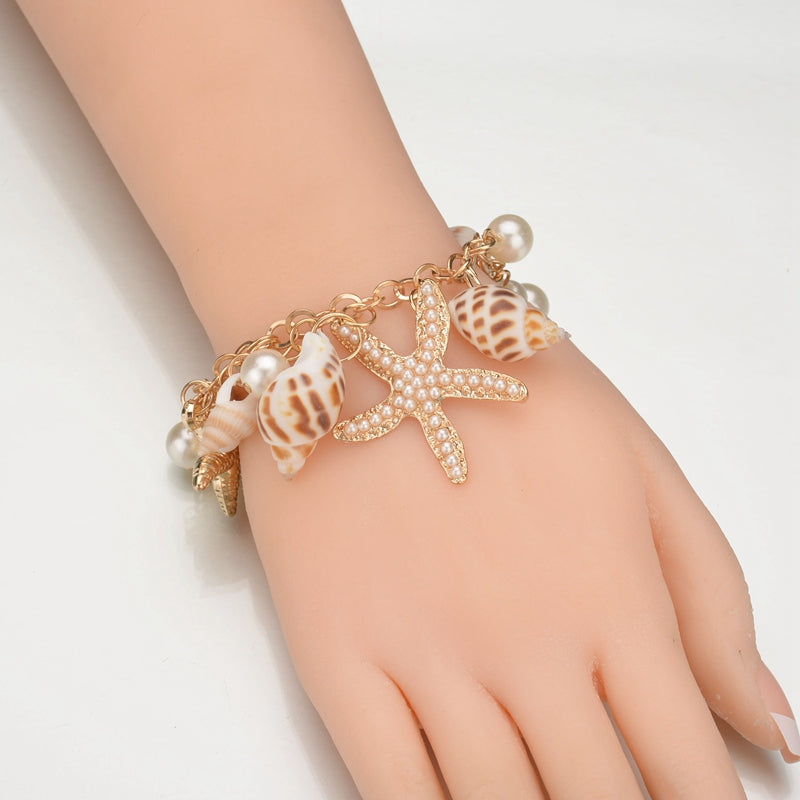 New Fashion Tidal Marine Shells And Starfish Bohemian Charm Bracelet For Women Jewelry