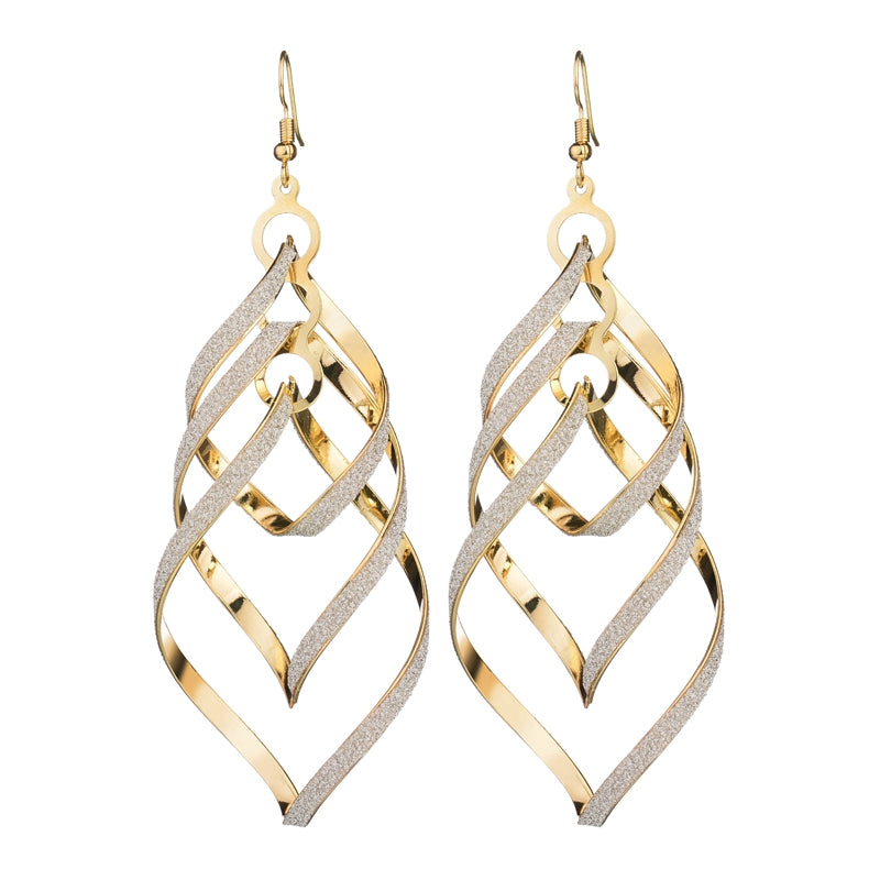 New Brand Design Fashion Elegant Classic Punk Gold Color Spiral Pendant Drop Earrings Jewelry For Women Wholesale