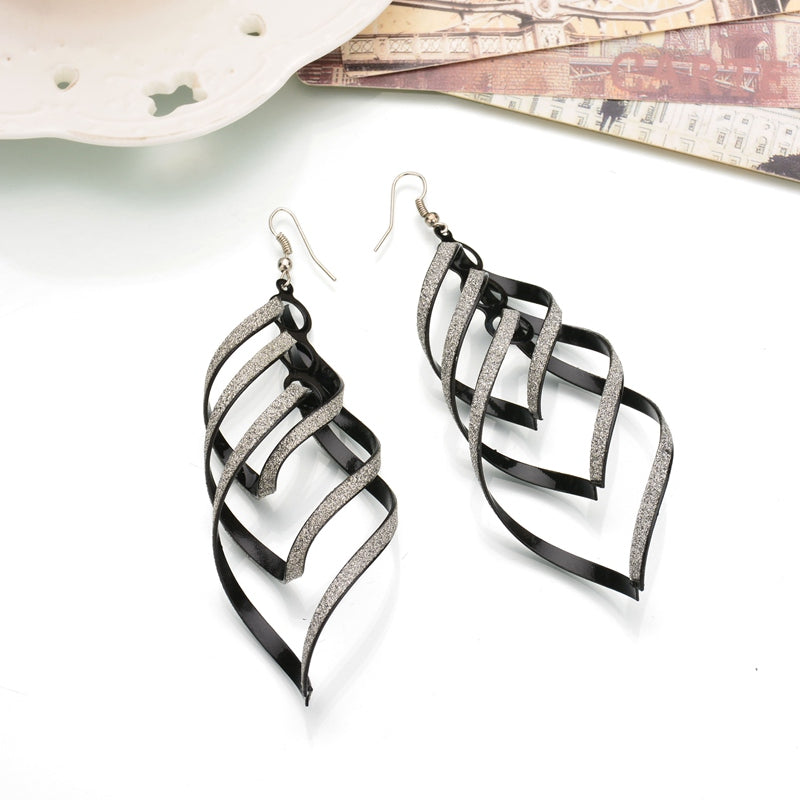 New Brand Design Fashion Elegant Classic Punk Gold Color Spiral Pendant Drop Earrings Jewelry For Women Wholesale