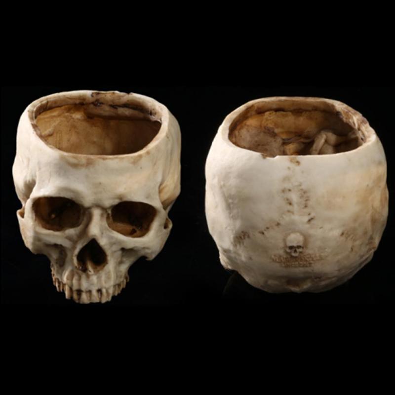 Modern Skull Model Flower Pot Shining Fruit Plate Storage Resin Container Halloween Home Office Flower Pot Halloween Decoration