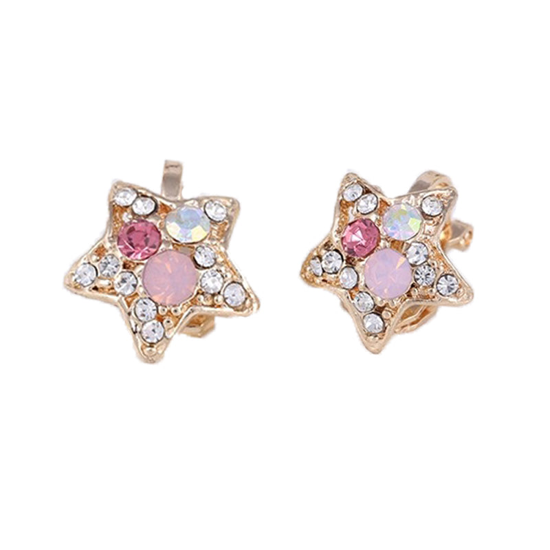 Multicolour Rhinestone Crystals Opal Butterfly Clip Earrings For Women Female Jewelry No Hole Ear Clips Earring Brincos ear cuff