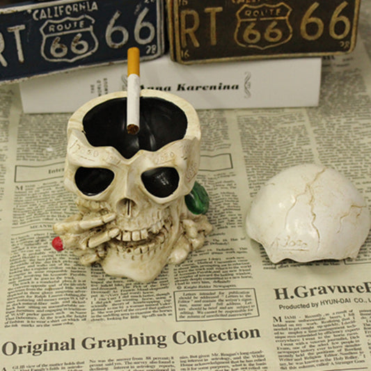 Retro Car Ashtrays Creative luck Skull Cigarettes Ash Trays Ashtray Home Car Decoration Home Furnishing decoration