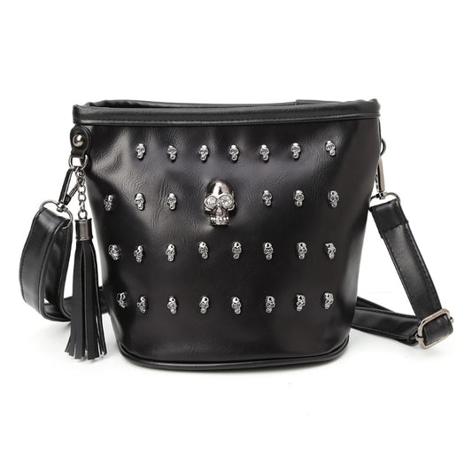 Women Skull Punk Goth Tassel Messenger Shoulder Bag