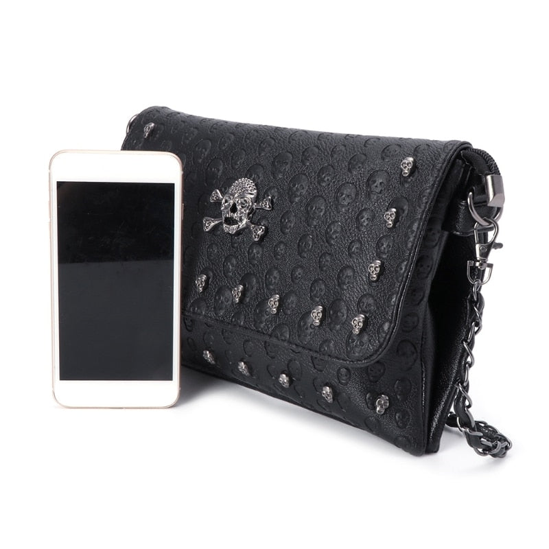 Handbag Rivet Gothic Skull Bags Chain Messenger Crossbody Shoulder Bag