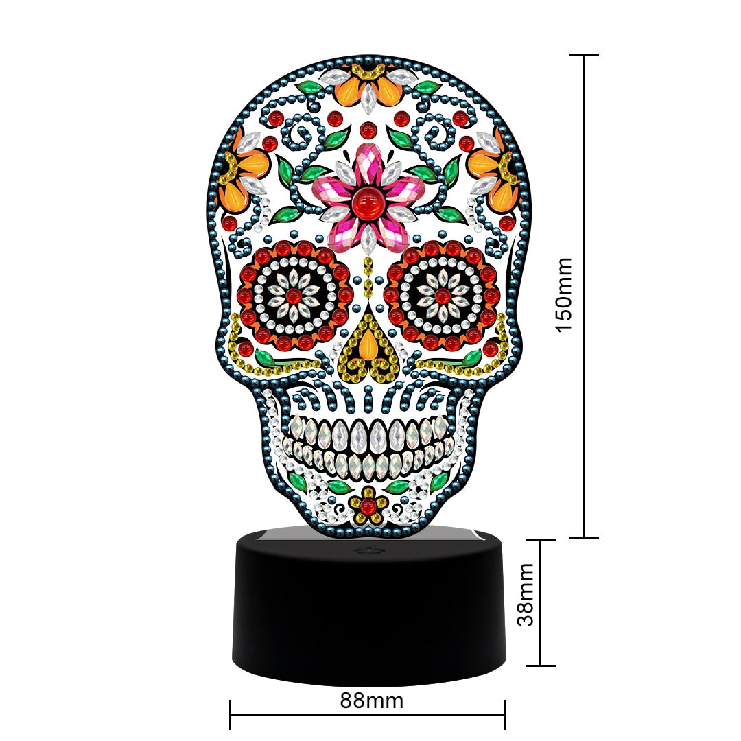 Sugar Skull Pattern Table LED Lamp Diamond Painting Light Special Shaped Cross Stitch Mosaic