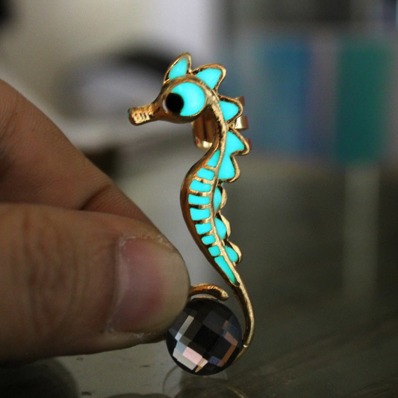 New Arrival The seahorse Ear Cuff Ear Cuff GLOW in the DARK Sea horse