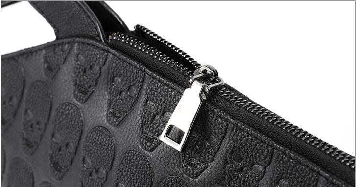 New Fashion Rivets Handbag Men's Skull Clutch Envelope Bag Casual Purse Handbag for Male Shoulder Bag
