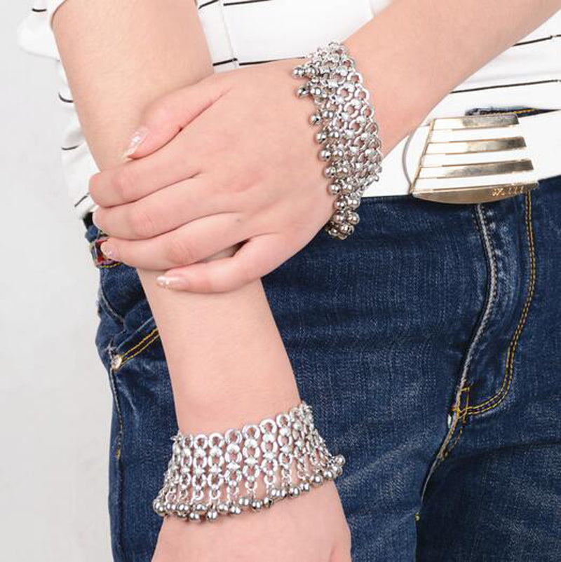 New Fashion Sexy Vintage Silver Anklet Chain Lots Bell Beads Ankle Bracelet Foot Jewelry For Women Barefoot Sandal