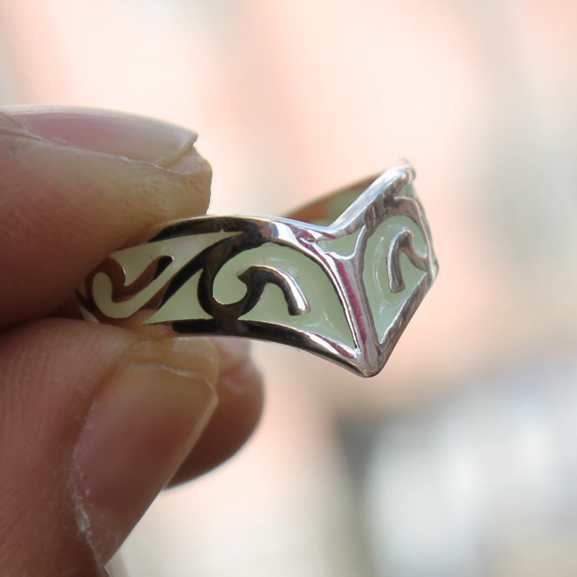 New Glow In The Dark Celtics Ring Glowing Celts symbols Ring Luminous Viking ring Open ring gift