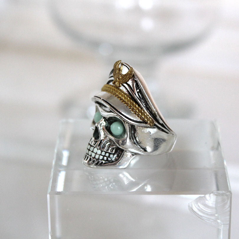 New glow ring Officer skull Ring men women Glowing Ring Luminous World War II Germany rings punk gift Glow In The Dark Jewelry