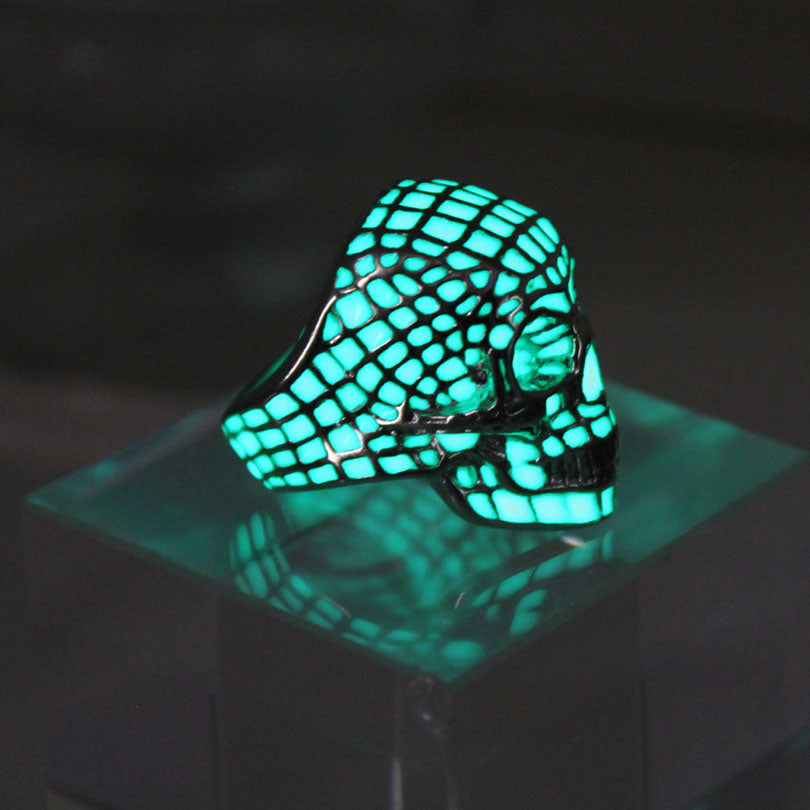 New glow ring skull Ring men women Glowing Ring Luminous rings punk gift Glow In The Dark Jewelry