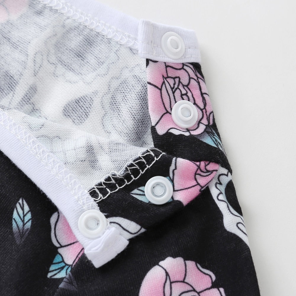 NewBorn Baby Clothes Boy Girl Long Sleeve O neck Cute Floral Skull