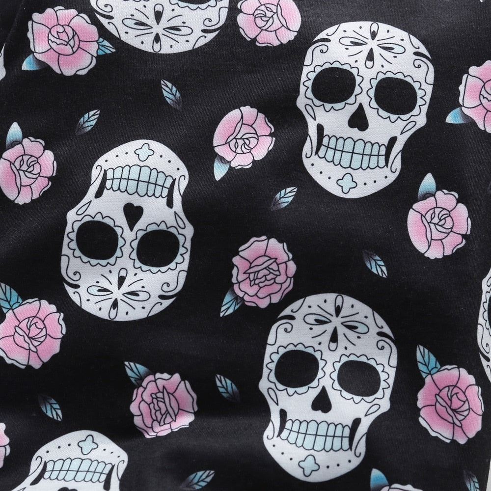 NewBorn Baby Clothes Boy Girl Long Sleeve O neck Cute Floral Skull