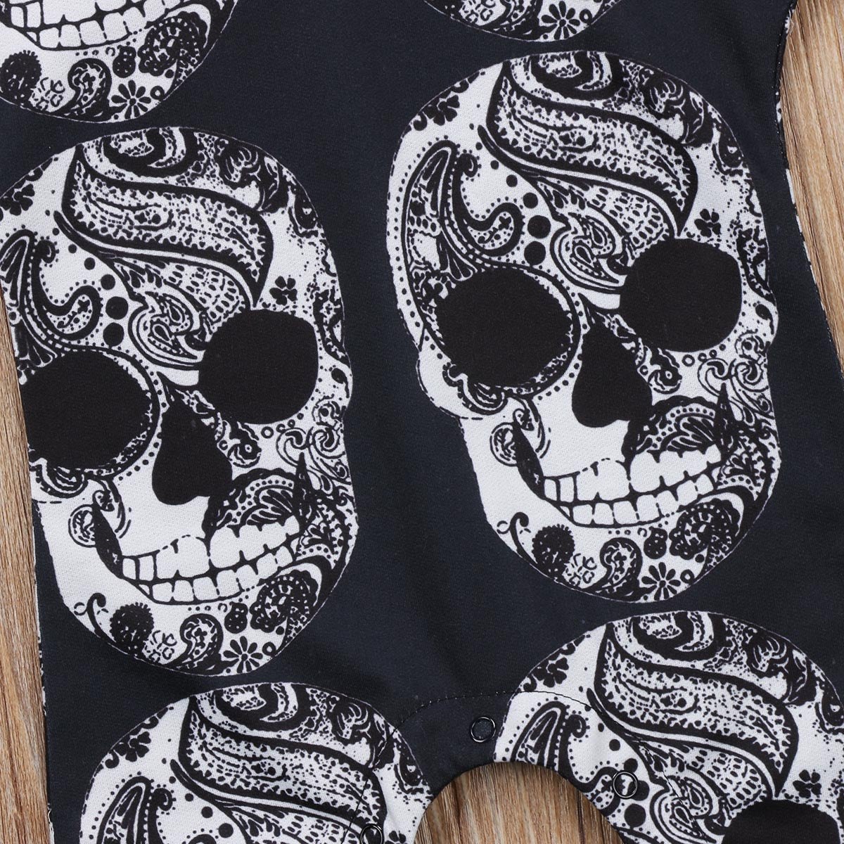 Toddler Baby Boys Skull One pieces Cotton Hooded Romper Jumpsuit Harem Outfits