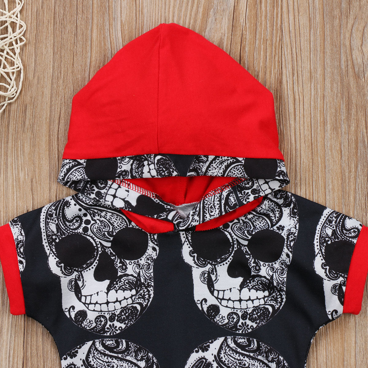 Toddler Baby Boys Skull One pieces Cotton Hooded Romper Jumpsuit Harem Outfits