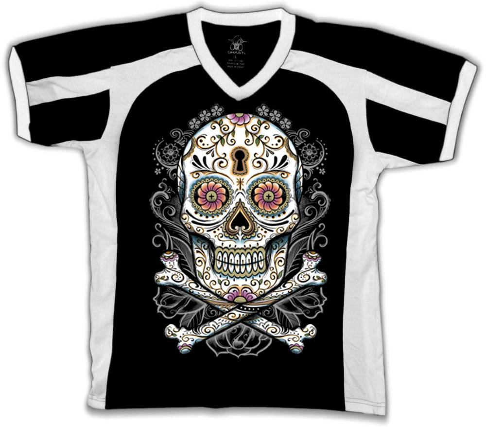 Sugar Skull Day Of The Dead Holiday Tattoos Henna Zombie Retro Sport T-shirt