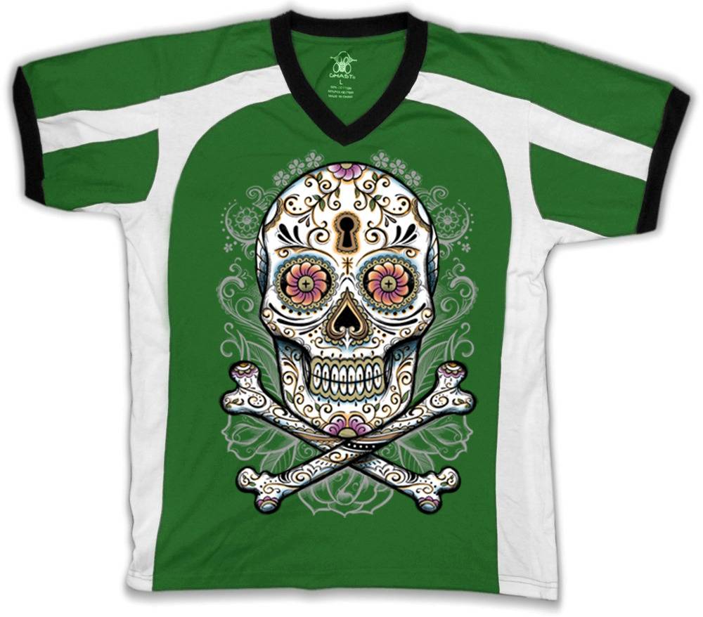 Sugar Skull Day Of The Dead Holiday Tattoos Henna Zombie Retro Sport T-shirt