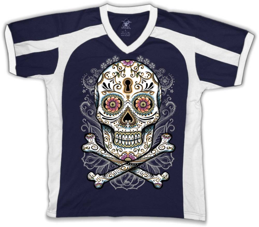Sugar Skull Day Of The Dead Holiday Tattoos Henna Zombie Retro Sport T-shirt