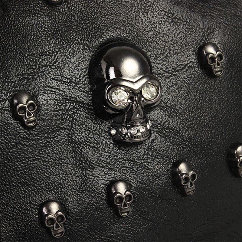 Black Skull Bags Women Punk Shoulder Bag Ladies Rivet Studs Handbag