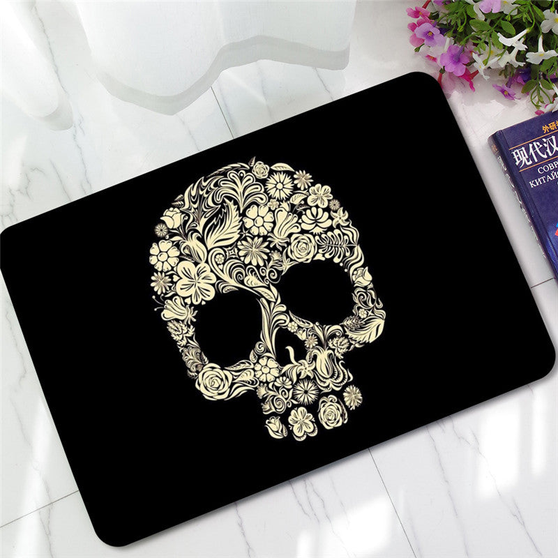 Outdoor Mat for Kitchen Sugar Skull Printed Water Absorption Velvet Carpet