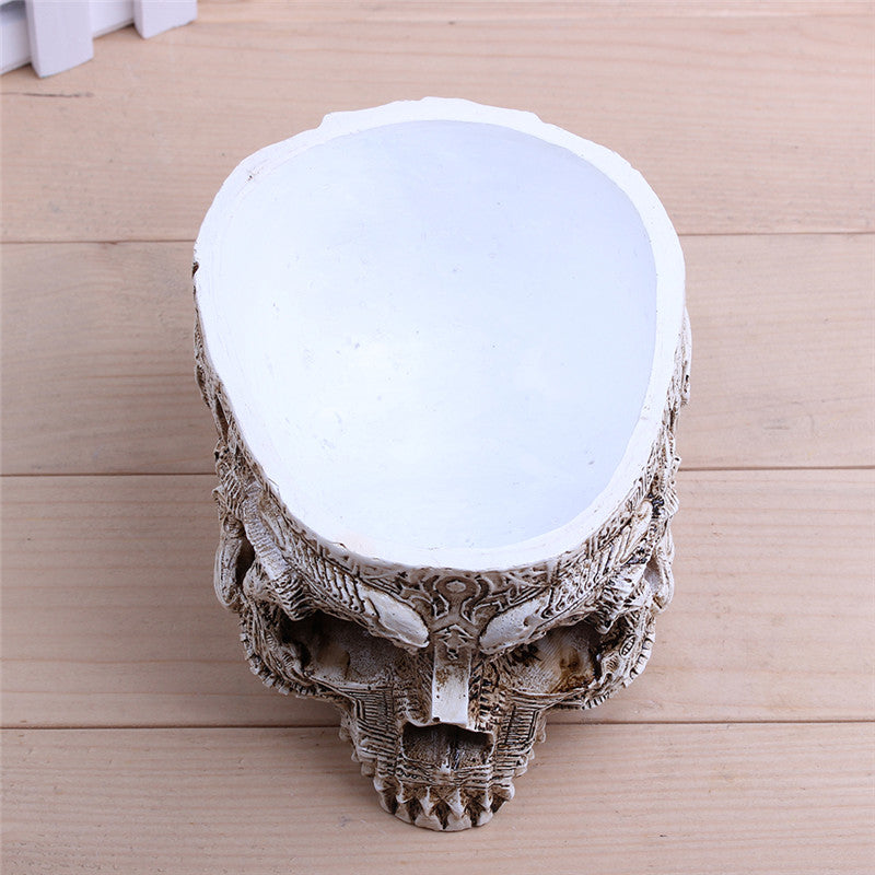 White Antique Sculpture Human Skull Planter Garden Storage Pots Container Macetas Decoration Flower Pot For Home Decor
