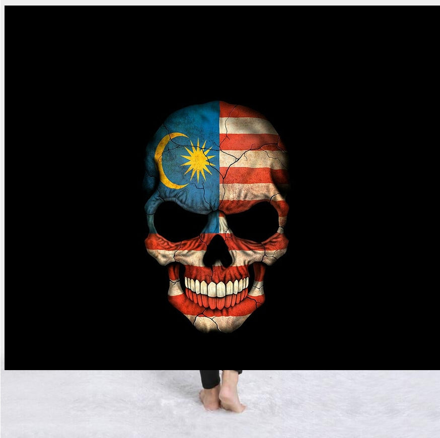 Hooded Blanket for Adult Gothic Color Skull