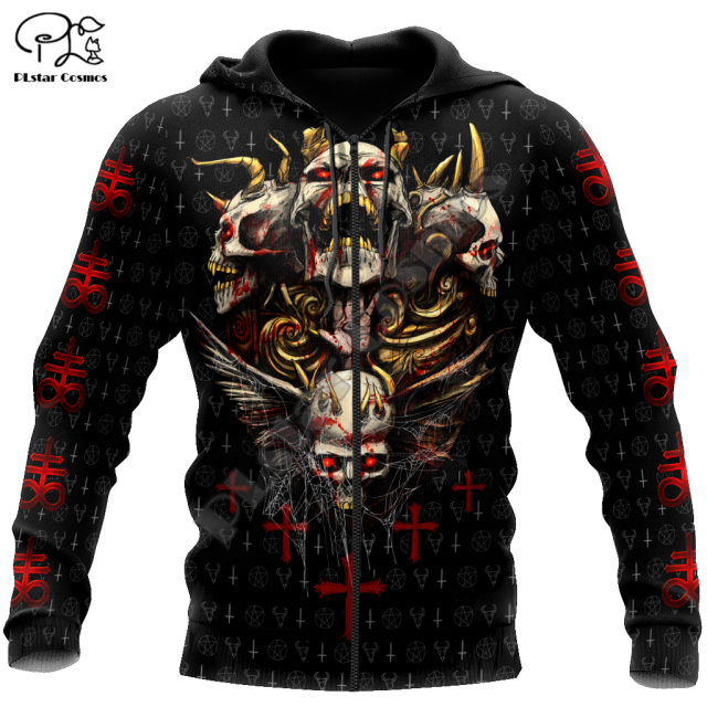 Satan Devil Ghost Gothic Skull Funny Casual Pullover NewFashion Streetwear 3DPrint Men/Women Jacket Zip Hoodies