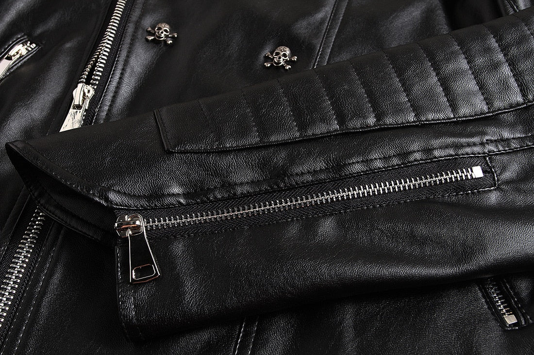 Jackets Skull Rivet Leather Motorcycle Jackets Walking Dead Negan