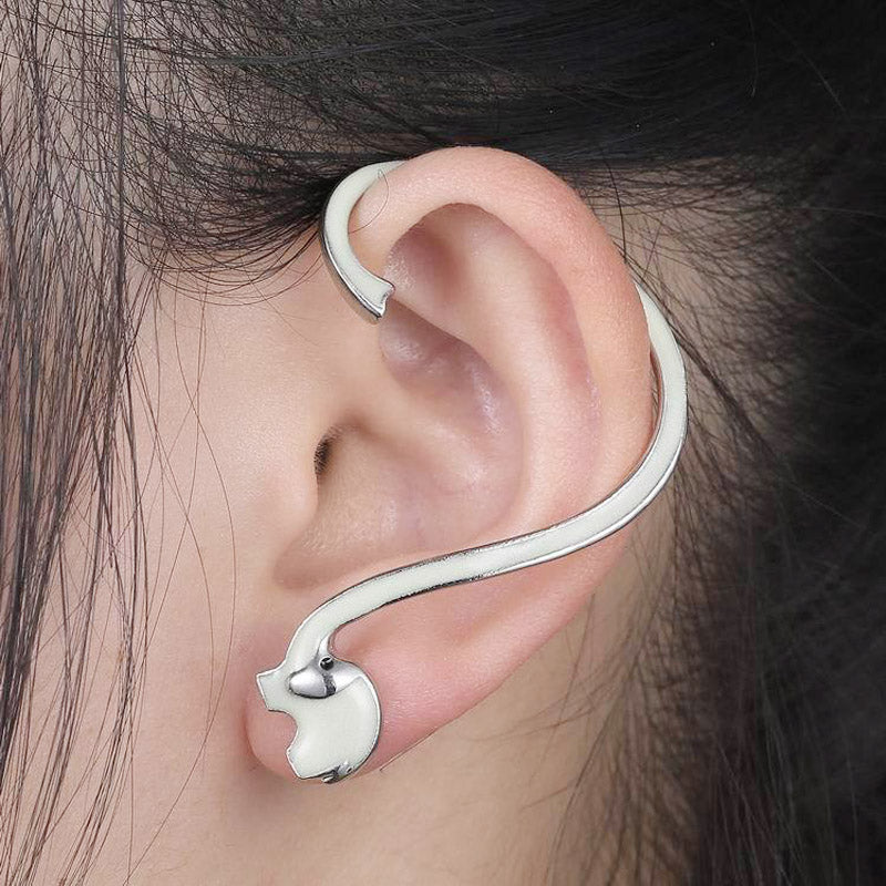 Punk Ear Cuff Wrap Glow In The Dark Shellhard Trendy Luminous Ear Clip Earrings Stud Earrings For Women Jewelry