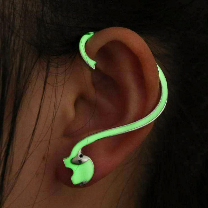 Punk Ear Cuff Wrap Glow In The Dark Shellhard Trendy Luminous Ear Clip Earrings Stud Earrings For Women Jewelry