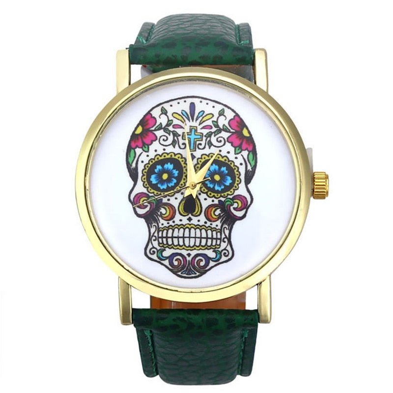 Punk Skull Pattern Watches Women Fashion Brand Leather Watch Sport Men Analog Wristwatch Luxury Relogio Feminino