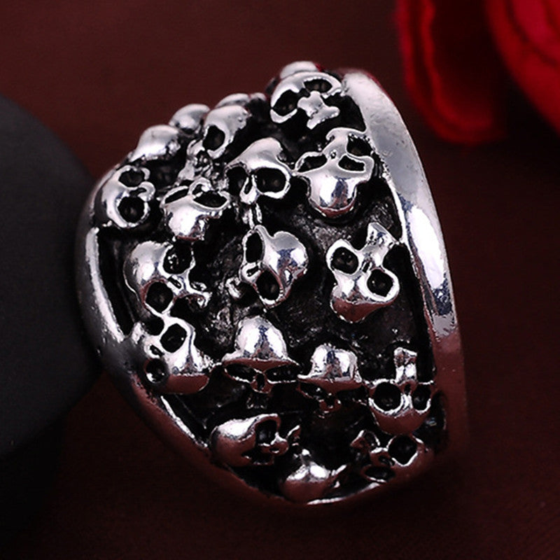 Punk Vintage Trend Man's Ring Gothic Men's Skull Biker Zinc alloy Ring Man fashion rings