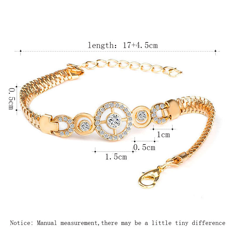 Brand Round Crystal CZ Hand Chain Bracelets for Women Gold Color Twisted Bracelet & Bangle Engagement Jewelry Wholesale