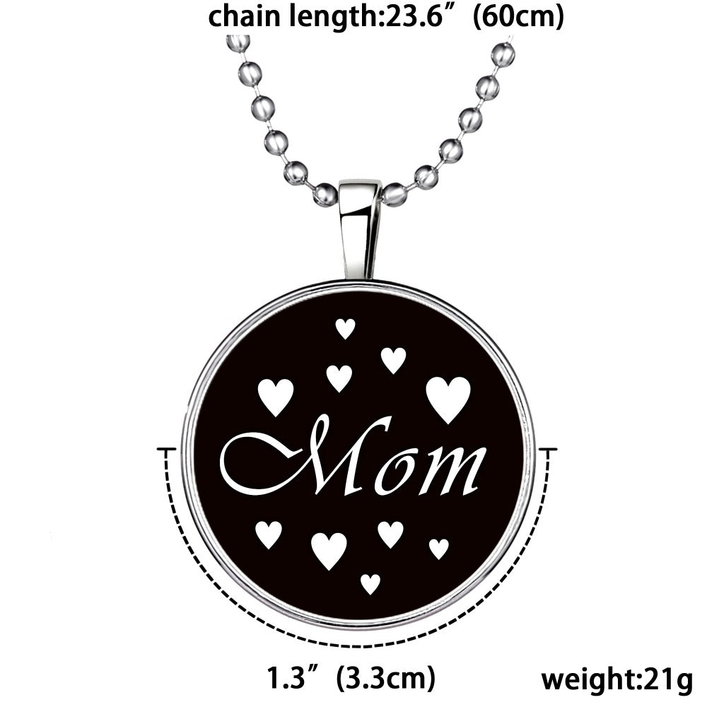 Glowing necklace Glow in the Dark Pendant Necklace Stainless Steel Chain Punk for Mom Gifts Jewelry