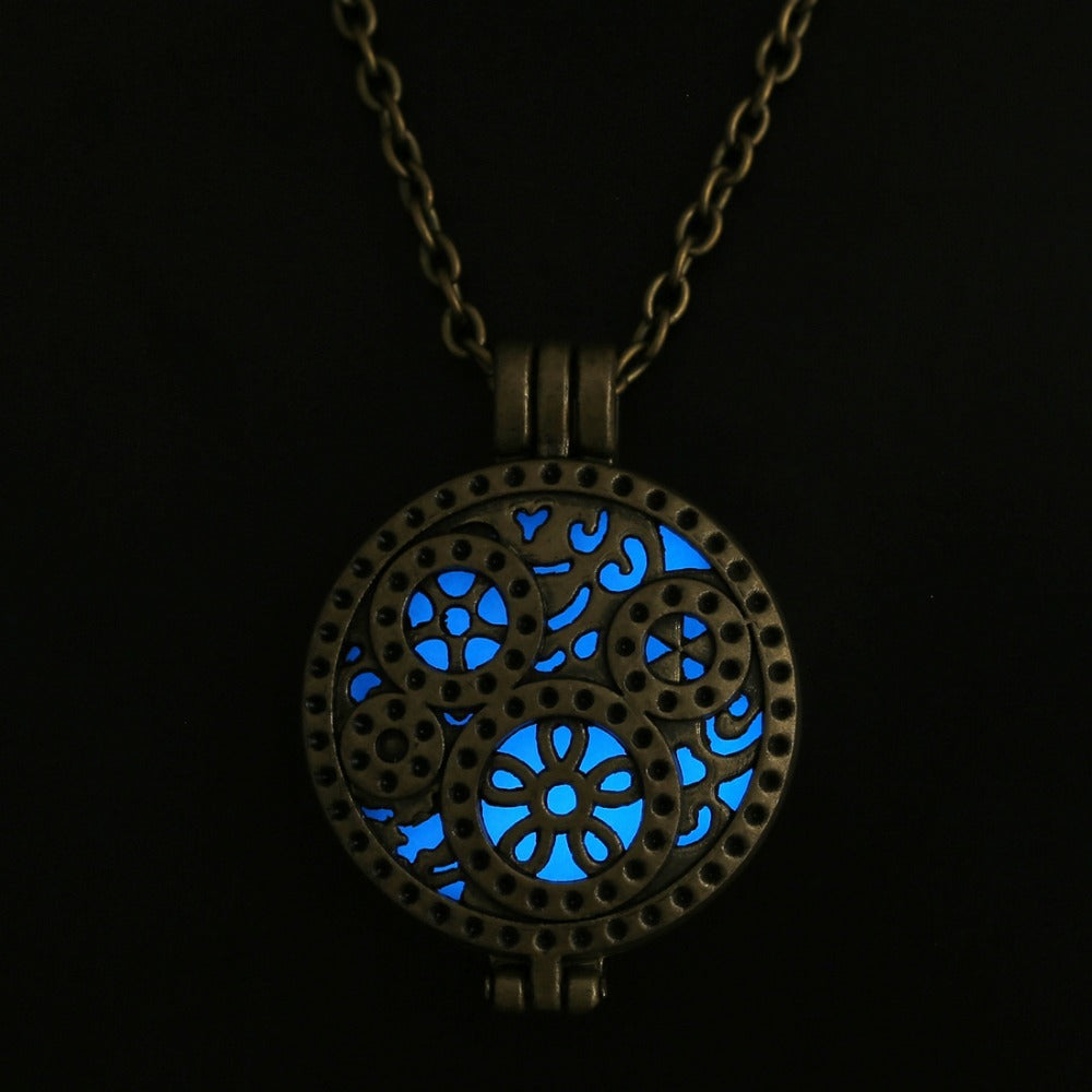 Locket Hollow Pendant Gifts Necklaces Glow In Dark Vintage Necklace Women Glowing Jewelry necklaces & pendants