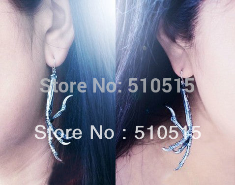 Hot Raven Bird Skull Claw Talon Earring