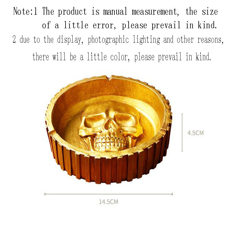 Resin Skull Statue Ashtray Ornaments/White Human Skull Sculpture Cigarette Ashtray Container Replica Home Bar Decor