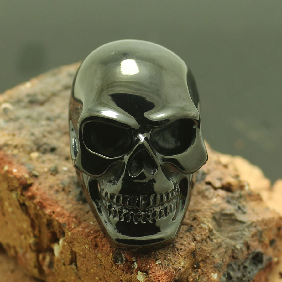 Retail Size 6 to size 16 Unisex 316L Stainless Steel Classic Biker Skull Ring