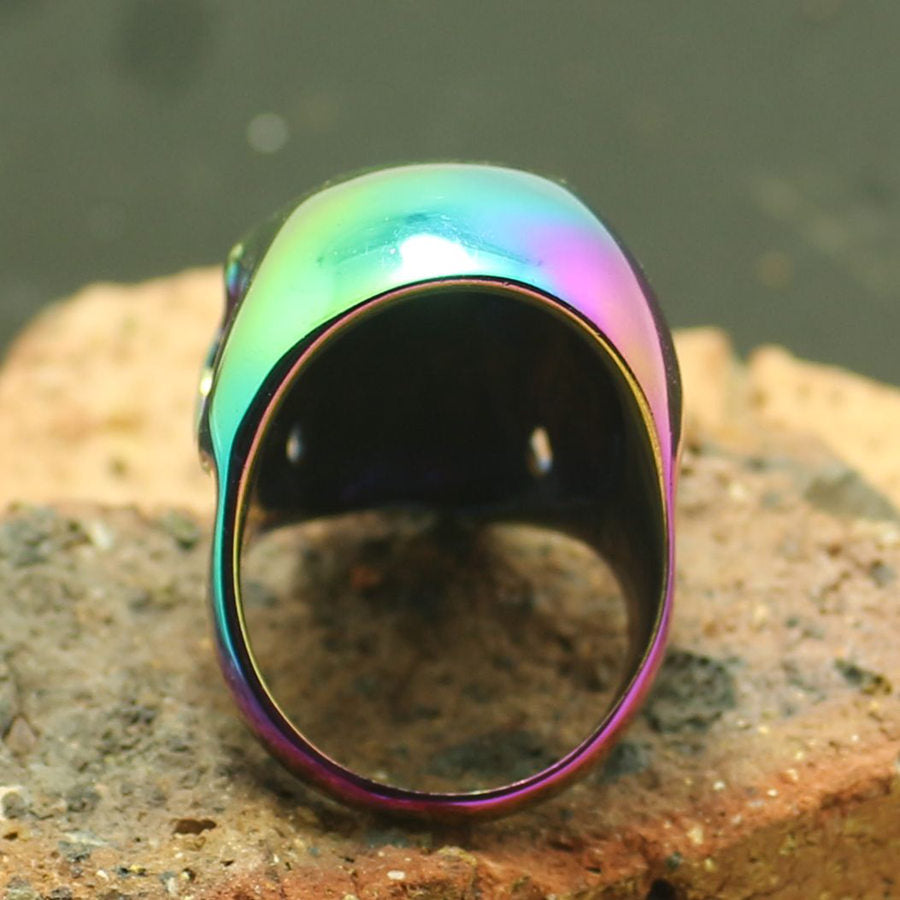 Retail Size 6 to size 16 Unisex 316L Stainless Steel Classic Biker Skull Ring